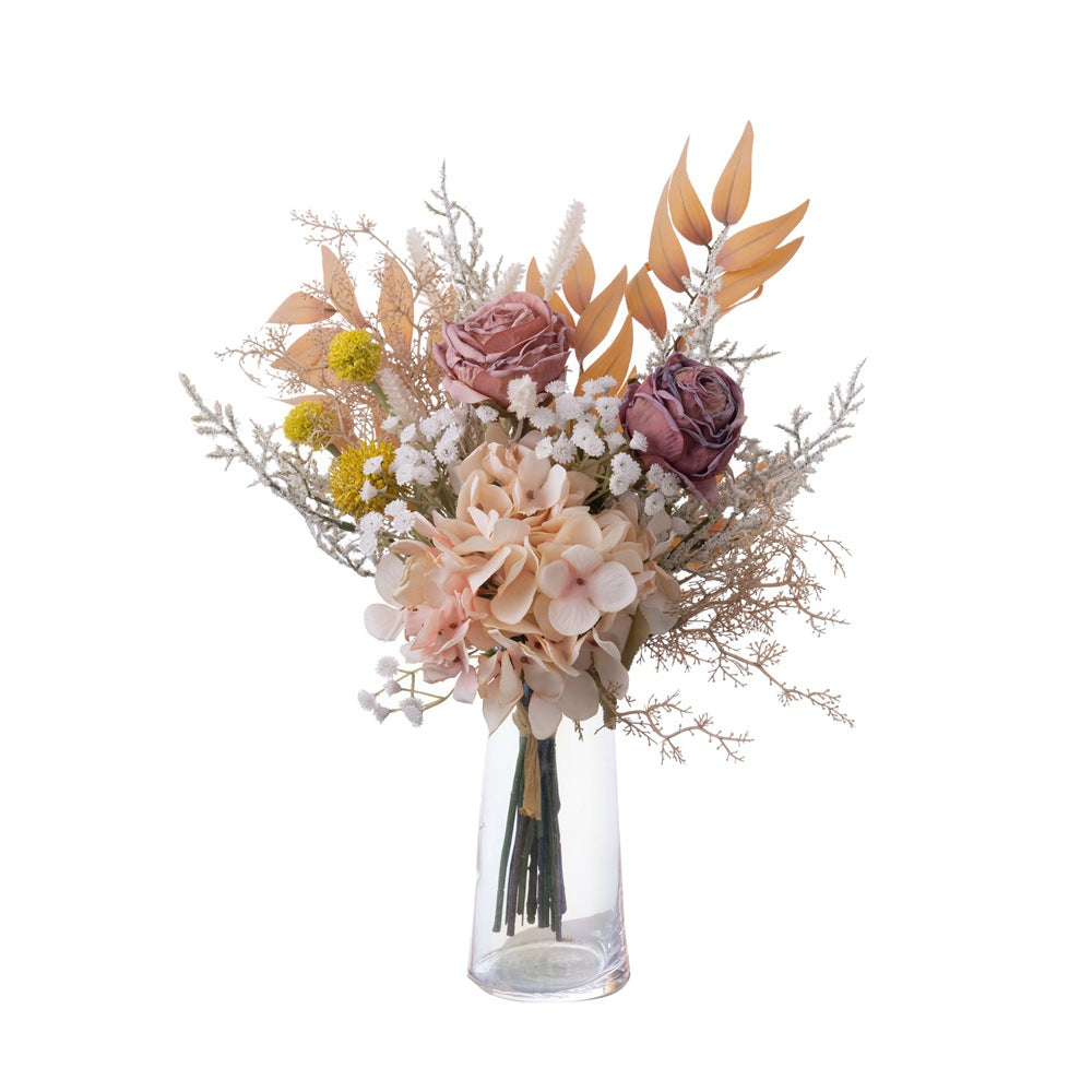 Elegant Wall-Mounted Faux Floral Bouquet - Exquisite Handcrafted Hydrangea Decorations for Home & Wedding Décor (Model CF01402) – Perfect for Bouquets, Wall Art, and Special Occasions