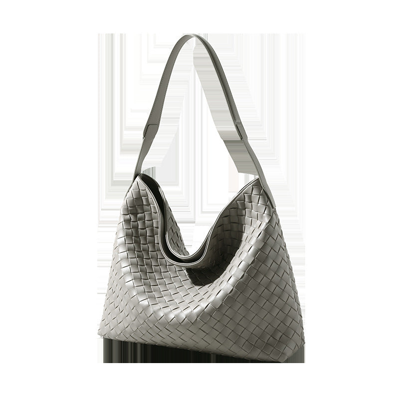 Handwoven Leather Shoulder Bag for Fall Winter Spacious Crossbody for Women and Chic Design with Quality