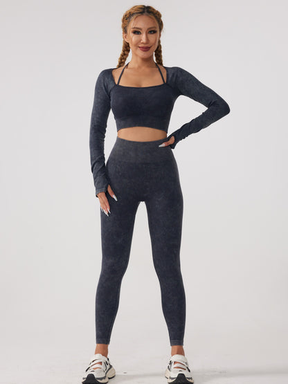 Seamless Outdoor Long Sleeve Sports Bra and High Waisted Thigh Enhancing Shorts and Pants Set 4 Piece Women's Yoga Outfit for Maximum Comfort and Style