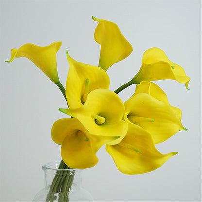 Elegant European-Style Soft Touch Faux Calla Lily Bouquet for Home Décor – Perfect for Living Room and Coffee Table Accent, Durable Plastic Artificial Flowers