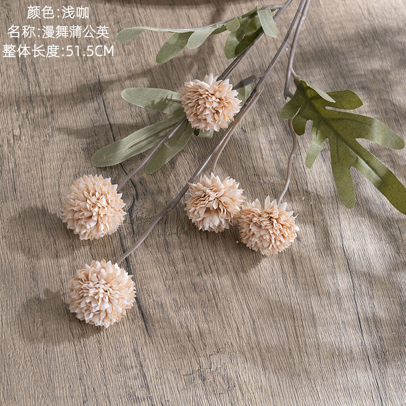 Elegant Fake Green Plant with Dancing Dandelions – Lifelike Faux Flower Wedding Decor for Modern Celebrations - INS Style MW66783