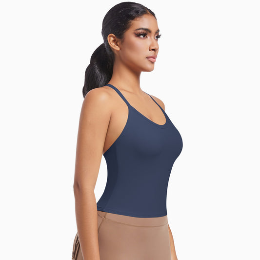 Seamless Sports Bra with Crossed Shoulder Straps Ultra Comfortable Yoga and Running Top for Optimal Support and Style