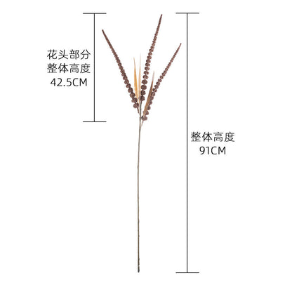 Realistic Wheat Spike Faux Flowers - Elegant Greenery for Wedding Decor, INS Style, Perfect for Home and Event Decorations - Model MW09103