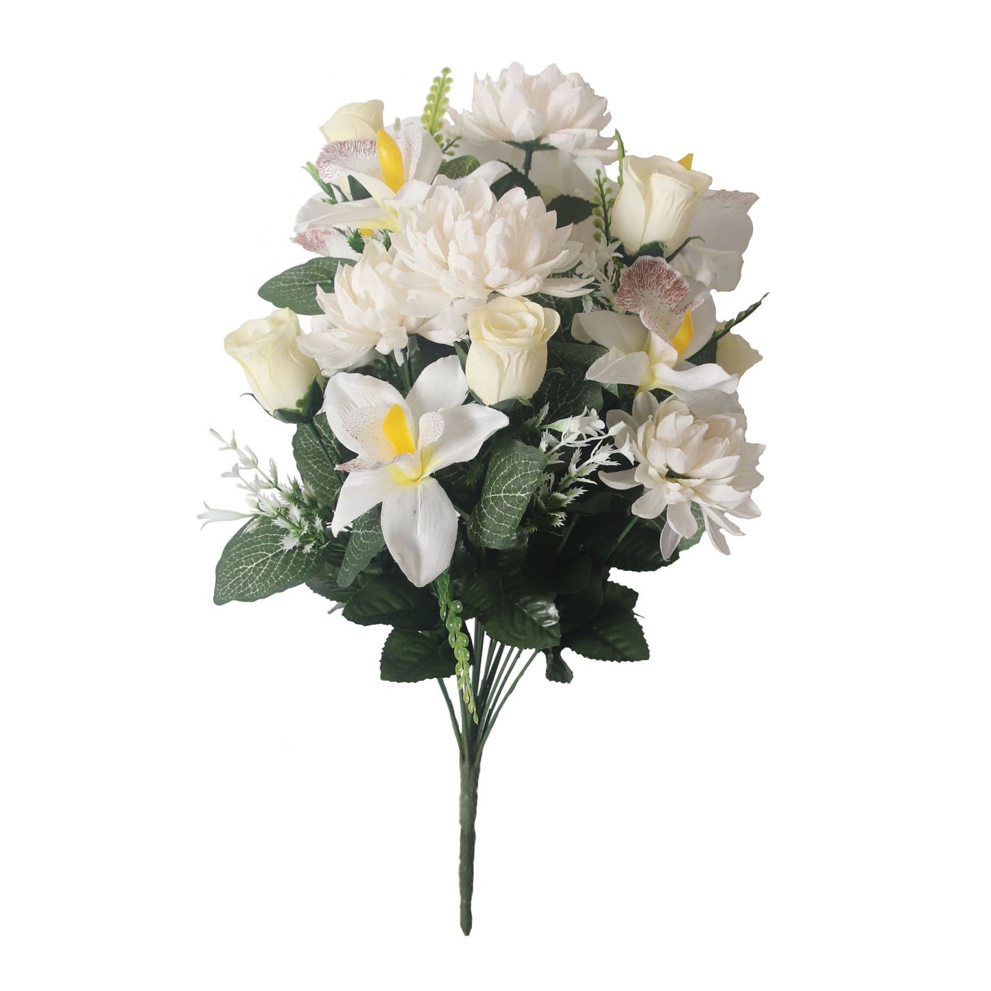 18-Stem Realistic Chrysanthemum and Faux Rose Bouquet - Perfect for Home Décor, Weddings, and Special Events