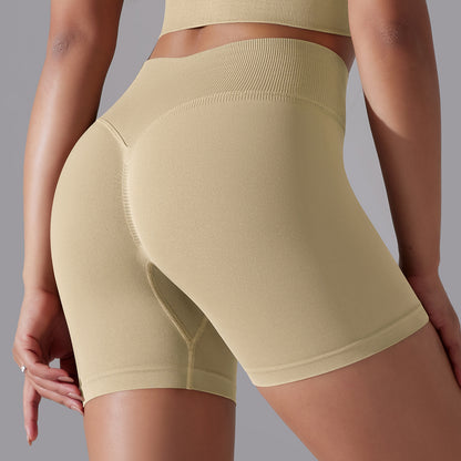 Seamless High Waisted Compression Peach Butt 3 4 Length Shorts for Running Yoga and Fitness Workouts