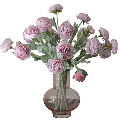 Elegant Faux Floral Arrangement with 3 Velvet-Touched Varieties: Luxurious Simulated Lotus, Camellia, Peony, and Nordic-Inspired Aesthetic for Home Décor