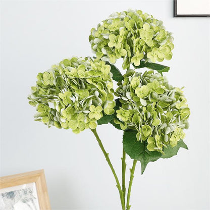 Realistic Touch Hydrangea Branch Soft Rubber Decorative Faux Flowers for Elegant Home and Wedding Décor