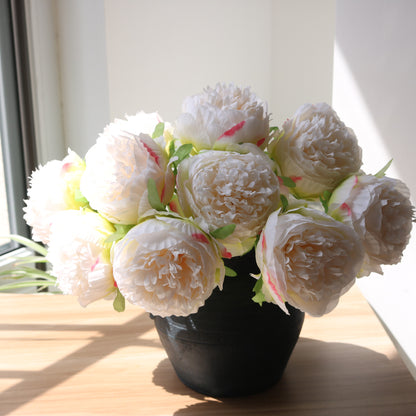 Realistic Silk Peony Artificial Flowers - Elegant Home Decor & Stunning Hair Accessories for All Occasions