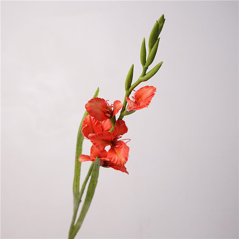 Lifelike Single Stem Gladiolus Flower for Living Room Décor - Elegant Silk Floral Centerpiece for Coffee Tables and Dining Tables, Perfect for Home Styling, Photography Props, and Wedding Decorations