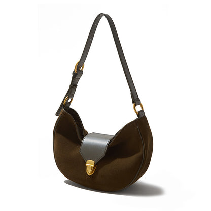 Kose Glossy Smooth Leather Hobo Bag Spacious High Quality Genuine Leather Shoulder Bag with Chic Design for Everyday Use