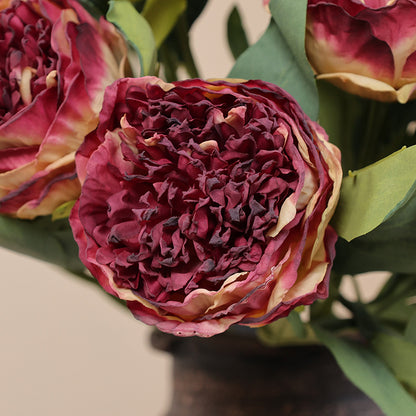 Stunning Faux Peony Flower for Home Decor - Perfect for Weddings and Photography Studios - Vibrant Edge-Trimmed Peony Blossoms to Elevate Your Space