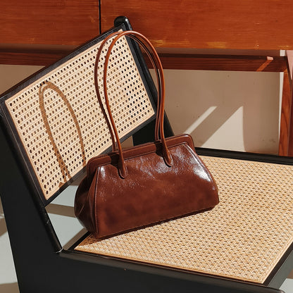 Luxurious French Inspired Genuine Leather Women's Underarm Bag Chic Cowhide Design for Effortless Style and Durability