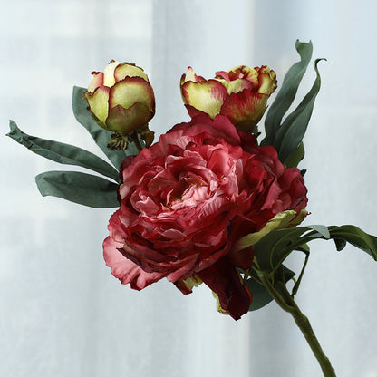 Luxury High-End Realistic Peony Flower Arrangement - Elegant Home Decor Faux Floral Centerpiece for Living Room