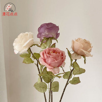 French Romantic Pristine Edge Faux Rose - Stunning Floral Decor for Weddings, Bedrooms, and Picnics - Perfect Photo Prop for Dreamy Vibes and Girlish Charm