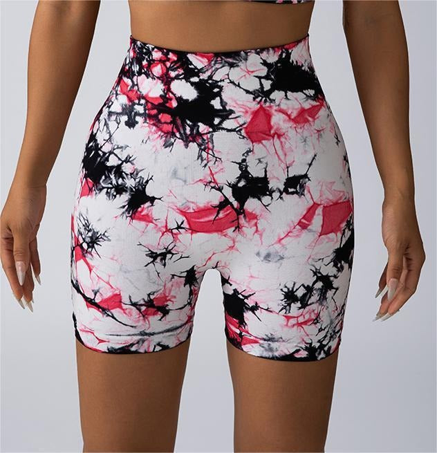 Seamless High Waisted Tie Dye Yoga Shorts for Women Peach Butt Enhancing Fitness Shorts for Comfort and Style