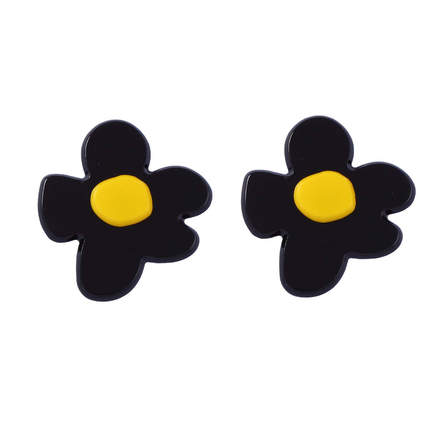 Charming Minimalist Acrylic Cartoon Flower Earrings – Versatile and Cute Accessories for Everyday Wear and Commuting