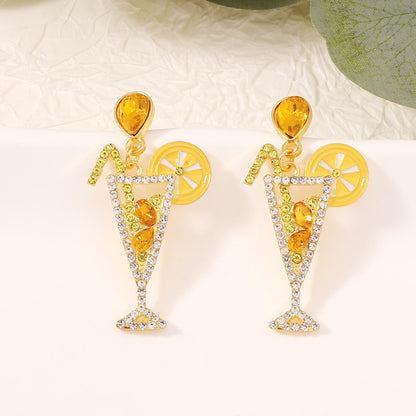 Creative Juice Cup Cocktail Earrings – Unique Bottle-Shaped Accessories Perfect for Girls, Fun and Whimsical Drink-Inspired Jewelry