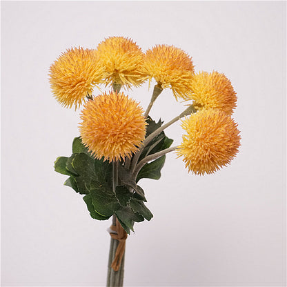 Vibrant Artificial Dandelion Bouquet with Rose Hips and Decorative Green Accents for Stunning Wedding Decor and Floral Arrangements