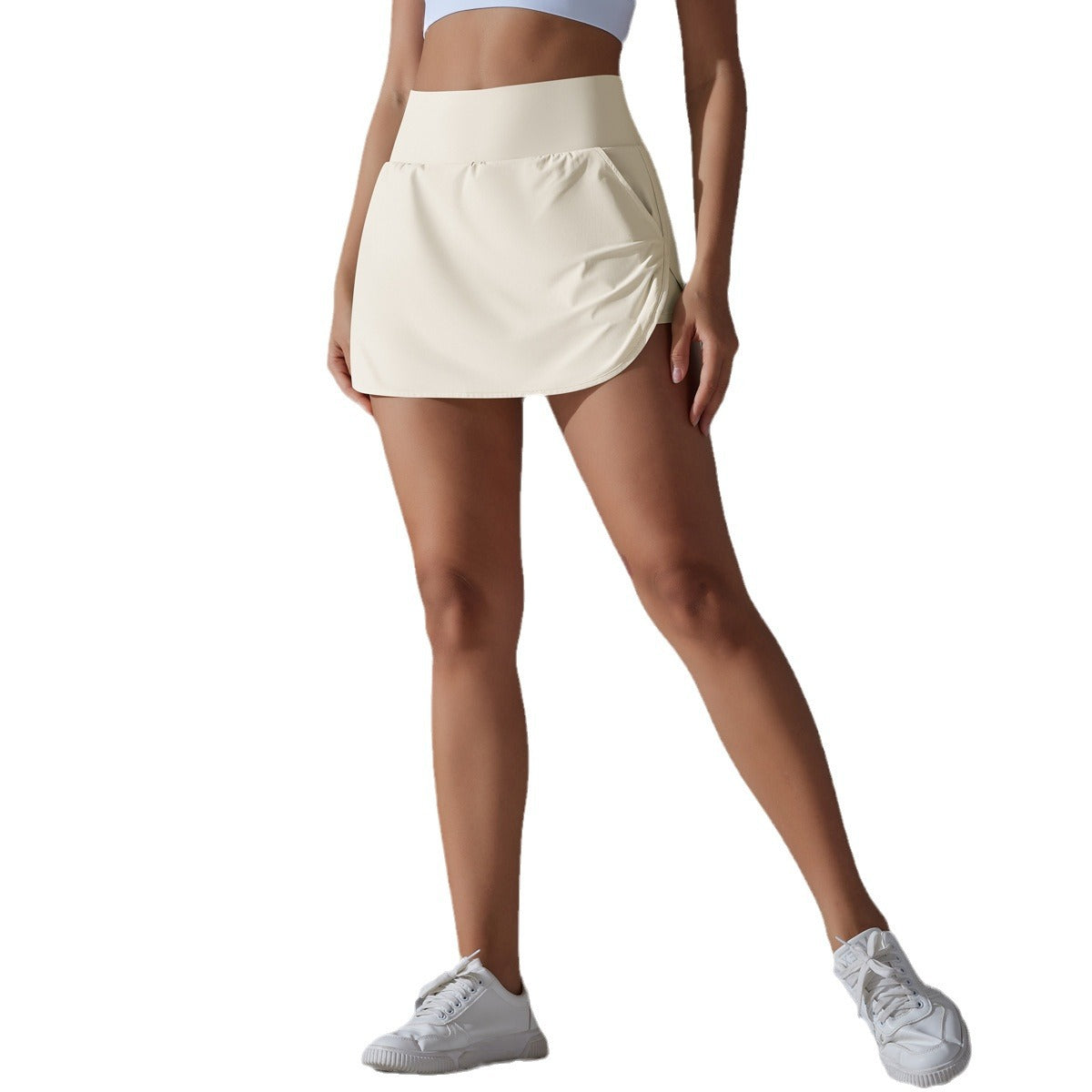 Women's Two in One Bodycon Slimming Pocket Tennis Skirt Cool UV Protective Yoga Fitness Activewear with Built In Shorts