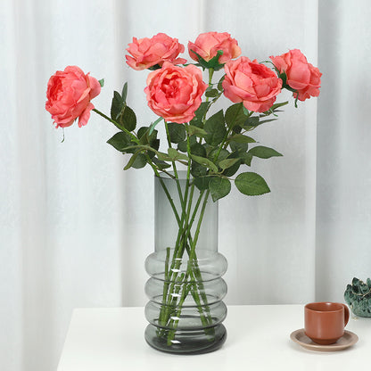 Luxurious Touch Realistic Austin Rose Bouquet -  Quality Faux Flowers for Elegant Home Decor