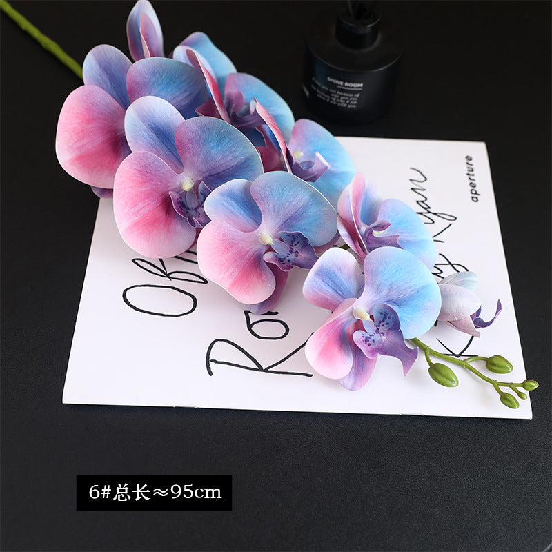 Realistic 3D Printed 9-Head Macaron Phalaenopsis Orchid - Elegant Luxury Home Décor Floral Arrangement for Stylish Model Rooms