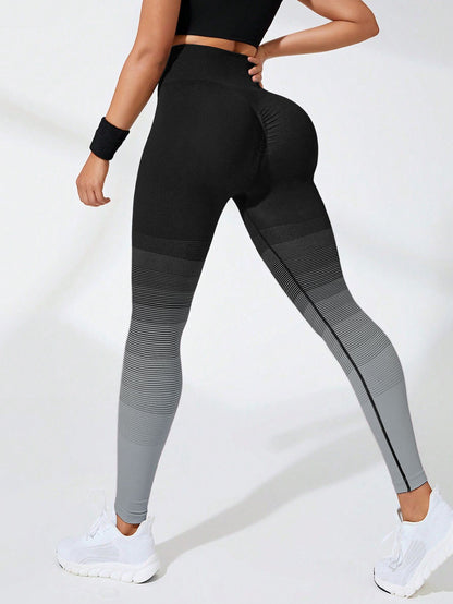 High Waist Seamless Butt Lifting Ombr Yoga Leggings for Running Gym Workouts and Everyday Fitness