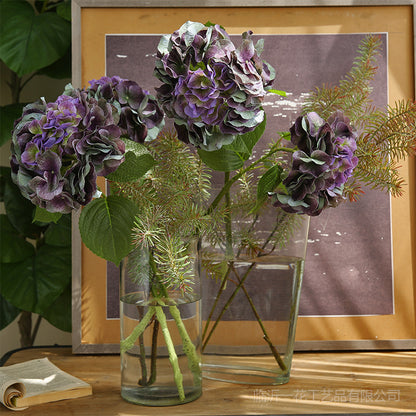 Lifelike Hydrangea Faux Flowers - Soft Gel Feel, Moisture-Retaining, Perfect for Home Decor and Wedding Events