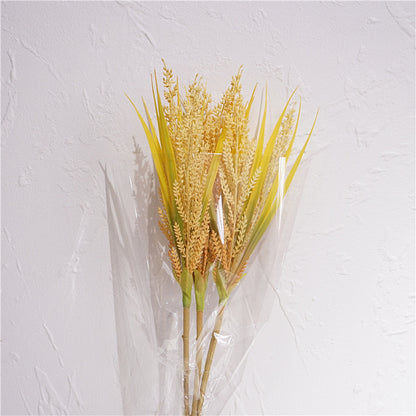 Natural Wind Style Oatmeal Faux Flowers - Elegant Decorative Arrangements for Living Room, Photography Props, and Dining Table - Beautiful Plastic Artificial Flowers