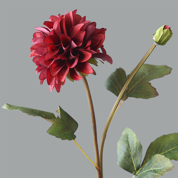 Realistic 2-Head Large Dahlia Floral Arrangement Set for Living Room and Dining Table - Stunning Artificial Flower Decor for Elegant Home Accents