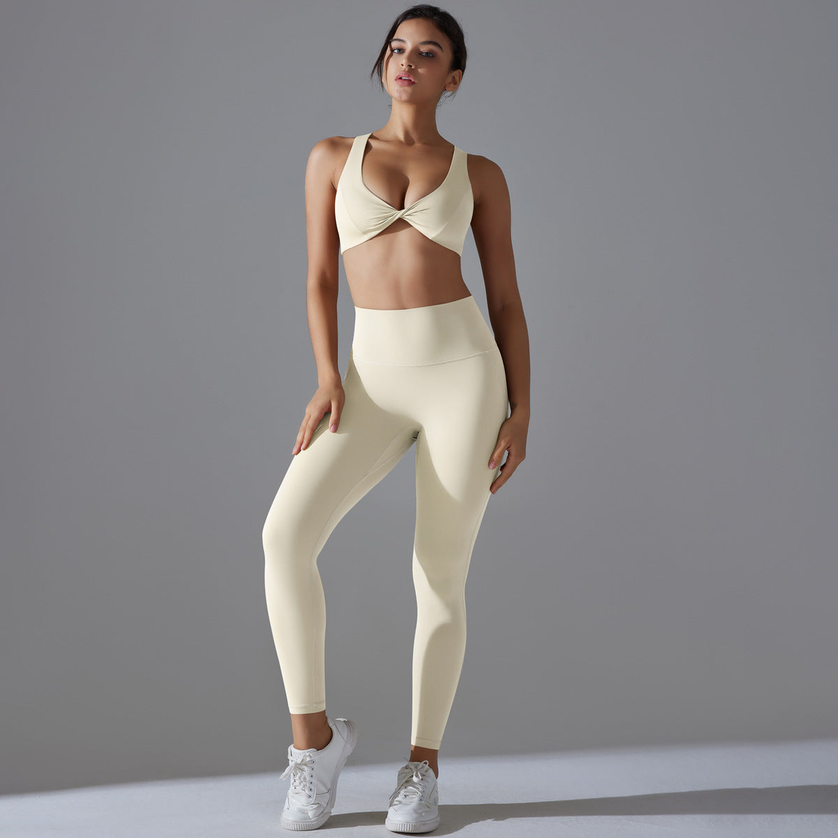 High Waisted Butt Lifting Yoga Set with Supportive Sports Bra for Running and Gym Workouts to Enhance Comfort and Style