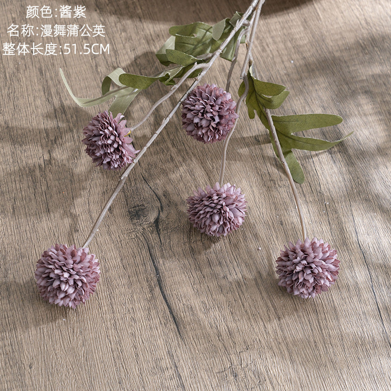 Elegant Fake Green Plant with Dancing Dandelions – Lifelike Faux Flower Wedding Decor for Modern Celebrations - INS Style MW66783