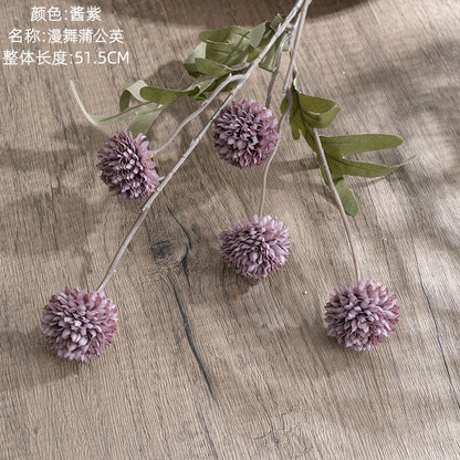 Elegant Fake Green Plant with Dancing Dandelions – Lifelike Faux Flower Wedding Decor for Modern Celebrations - INS Style MW66783