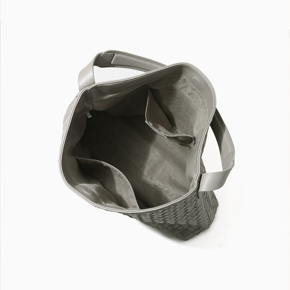 Handwoven Leather Shoulder Bag for Fall Winter Spacious Crossbody for Women and Chic Design with Quality