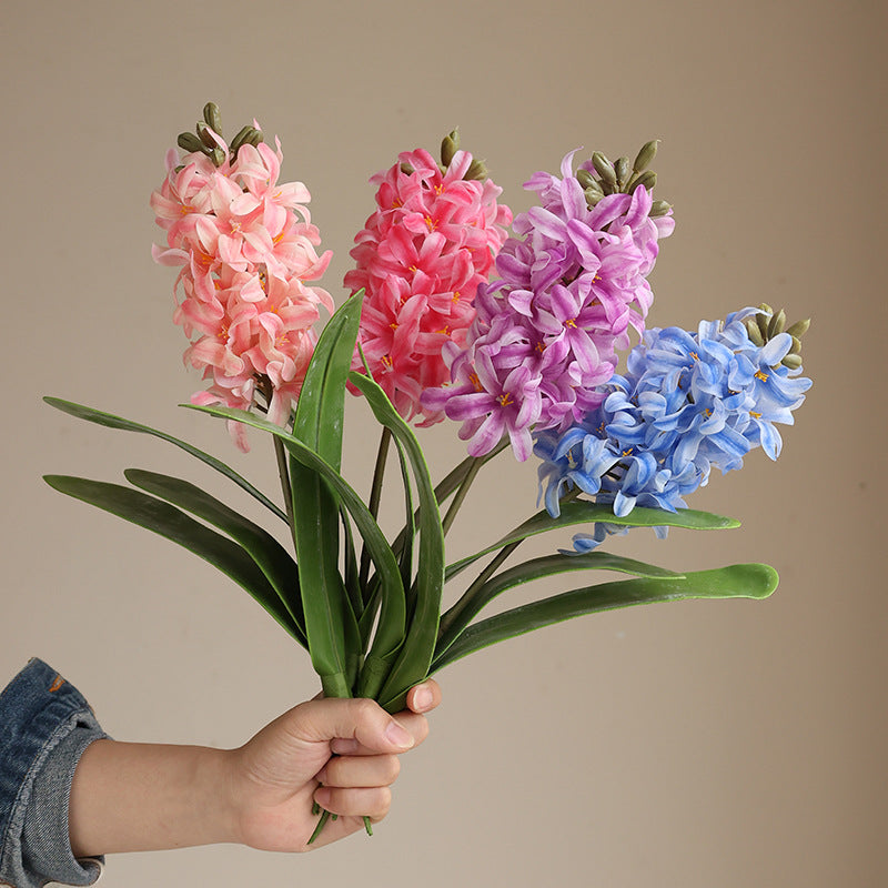 Realistic Touch Hyacinth and Delphinium Faux Flowers - Perfect Indoor Home Décor for Dining Tables, Wedding Celebrations, and Photography Backdrops