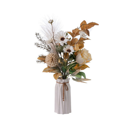 Charming Dandelion and Rose Handcrafted Faux Flower Bouquet for Home Décor, Weddings, and Elegant Wall Art – CF01264