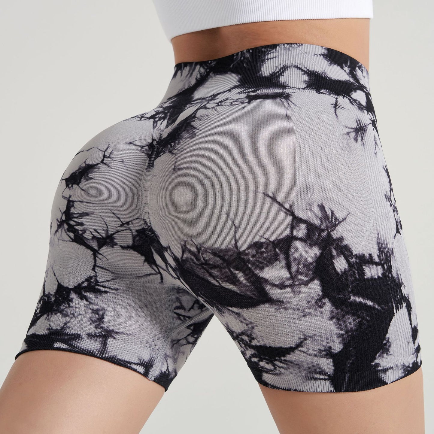 Tie Dye High Waisted Yoga Shorts for Women Comfortable Stretchy and for Outdoor Fitness Exercise