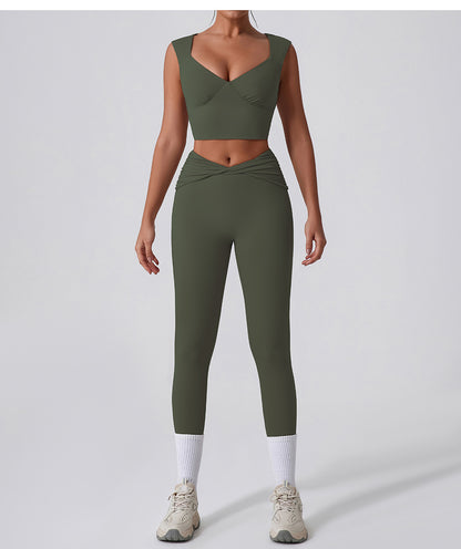 Quick Dry High Waist Yoga Set with Knot Detail Versatile Flattering and for Active Lifestyles