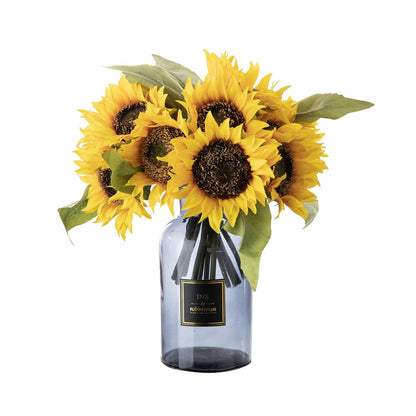 Beautiful Artificial Sunflower Bouquet for Wedding Decorations | Lifelike Greenery | Perfect for Ins Inspired Floral Arrangements | Model YC1038