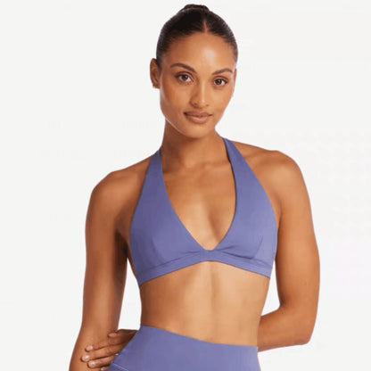 Breathable V Neck Backless Sports Bra for Women Wire Free Fitness Yoga Top with Comfortable Support