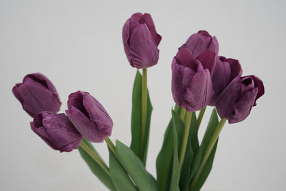 Single Stems of Luxe Lavender Tulips - Realistic Feel, Moisture-Resistant Faux Flowers for Home Decor, Dining Table Centerpieces, and Elegant Wedding Decorations