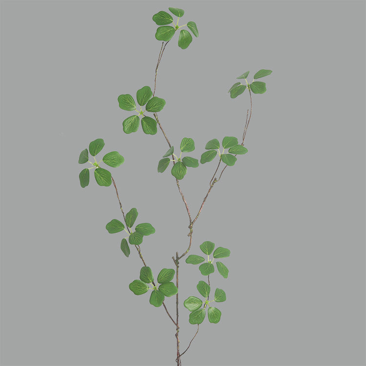 Elegant Minimalist Zen-Inspired Faux Green Plant Branches for Indoor Decor - Perfect for Home Gardening and Aesthetic Arrangements with Realistic Lotus Leaf Appeal