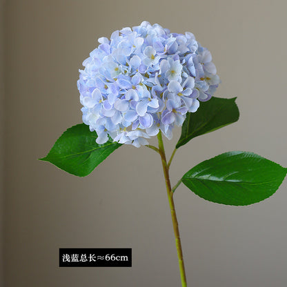 Single Stem Faux Silk Hydrangea - Elegant European Style Home Decor, Perfect for Photography Props and Floral Arrangements