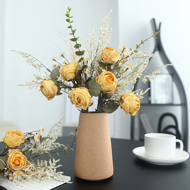 Dried Flower Bouquet - Elegant Dried Rose Arrangement for Living Room Decor, Perfect for Weddings, Home Decoration, and Trendy INS Aesthetic