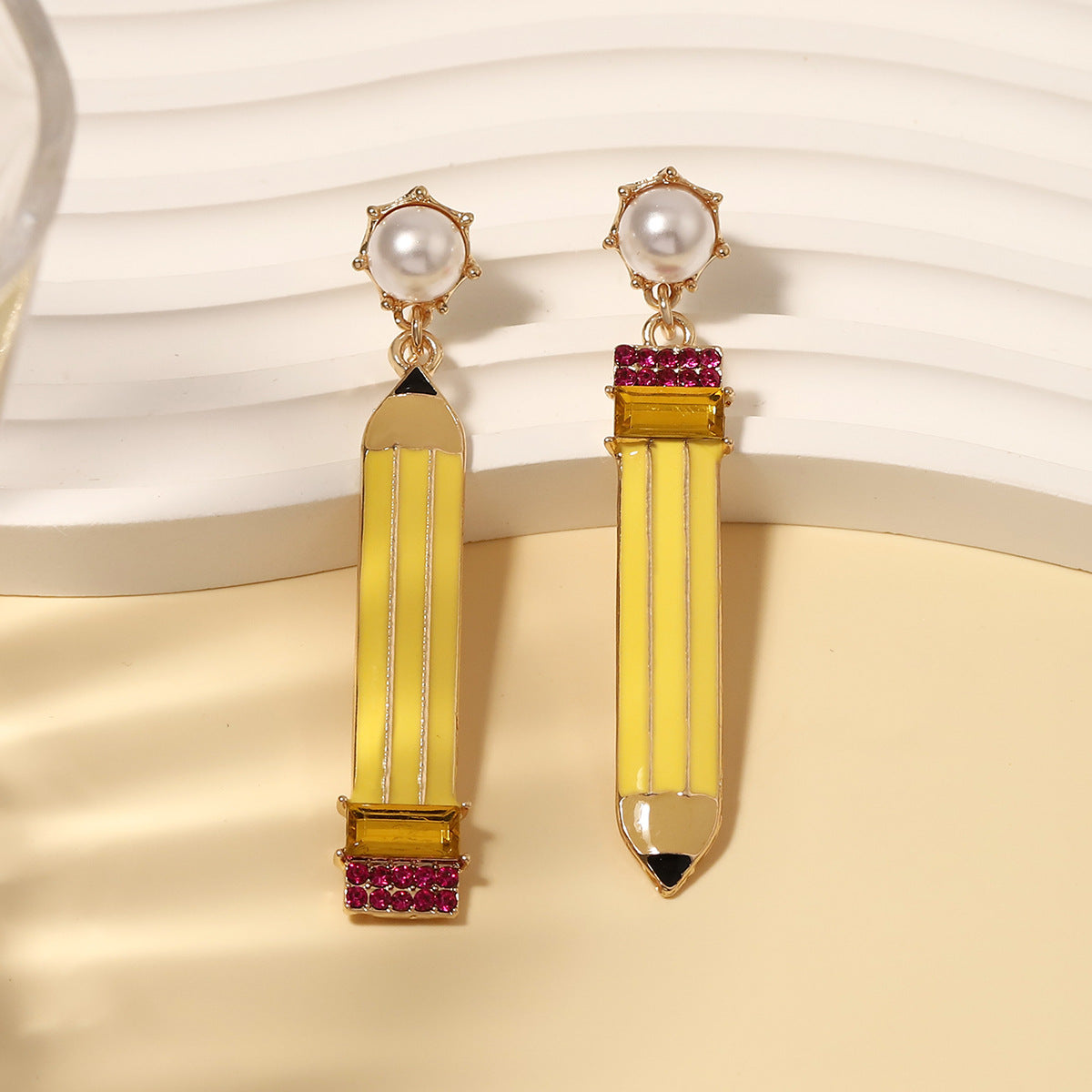 Unique Vintage-Inspired Geometric Alloy Drop Oil Earrings with Pearl Accents - Stylish Casual Statement Jewelry for Every Occasion
