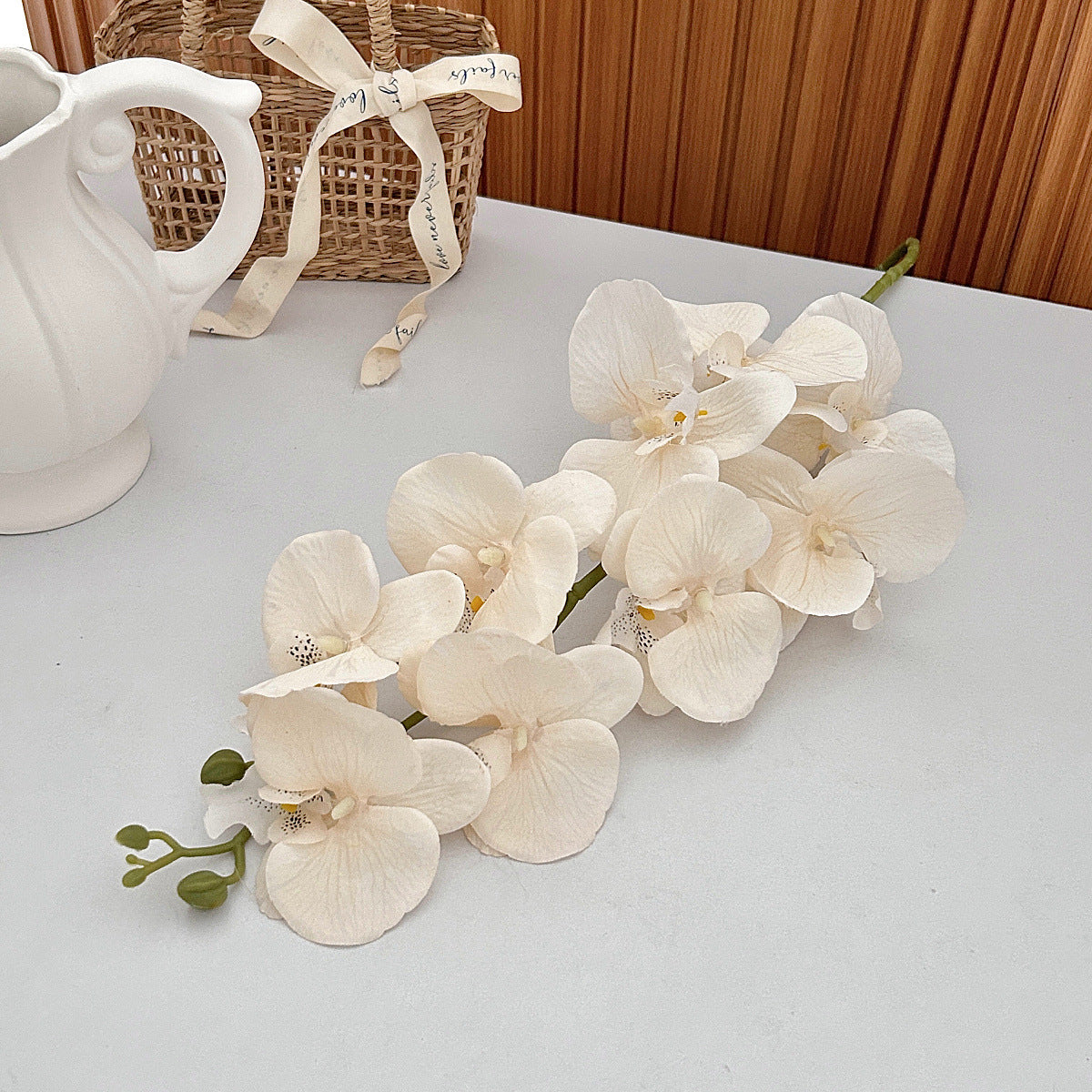 Stunning 9-Head Artificial Butterfly Orchid Arrangement – Perfect for Home Décor, Wedding Centerpieces, and Table Decorations