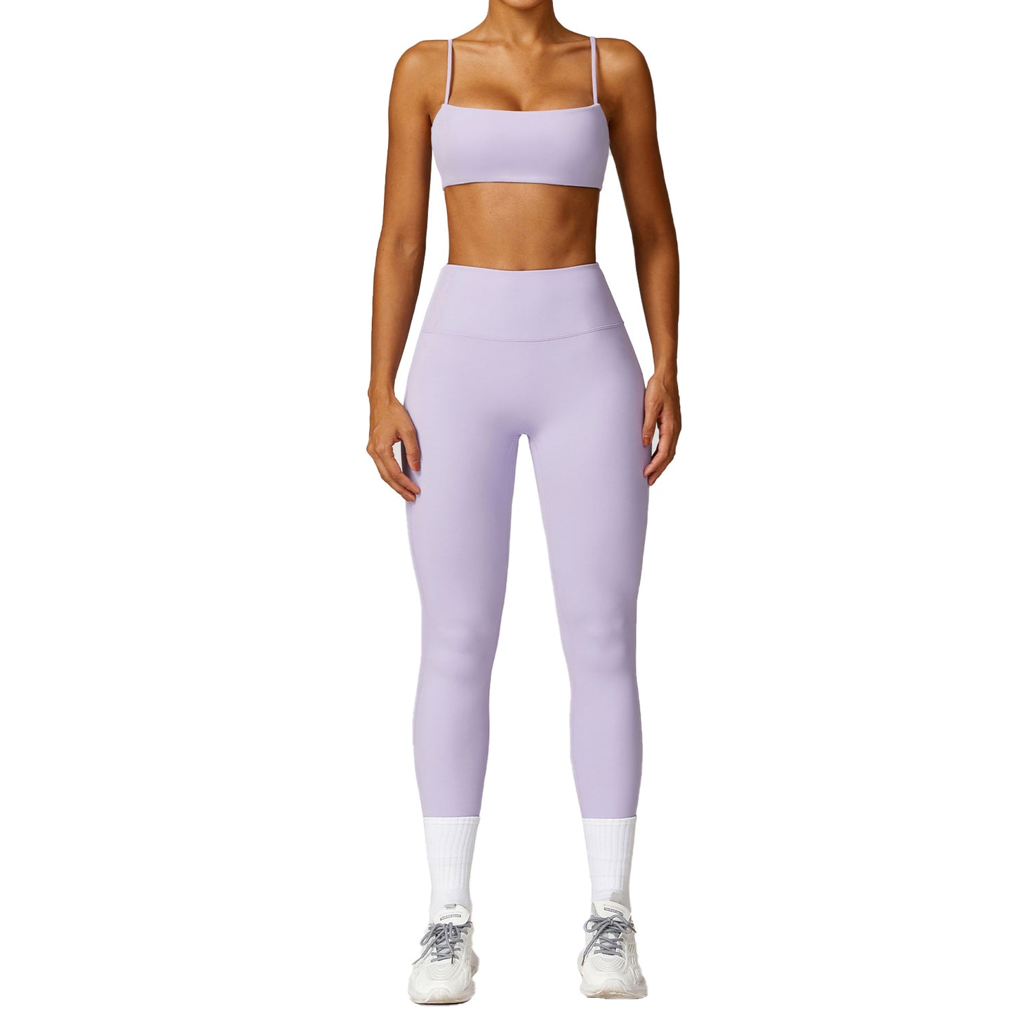 Women's Quick Dry Long Sleeve Yoga Set for Winter Outdoor Running and Fitness Model 8579