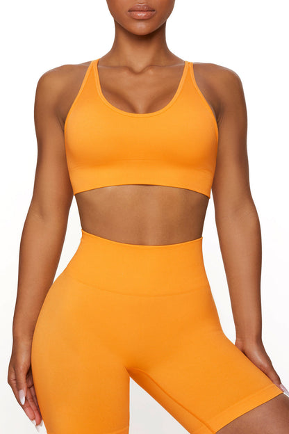 Seamless Knitted Women's Activewear Set High Waisted Sports Bra Short Sleeve Top and Shorts for Running Yoga and All Day Comfort