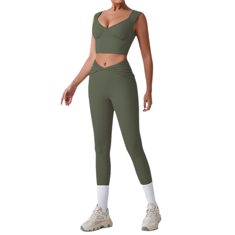 Quick Dry High Waist Yoga Set with Knot Detail Versatile Flattering and for Active Lifestyles