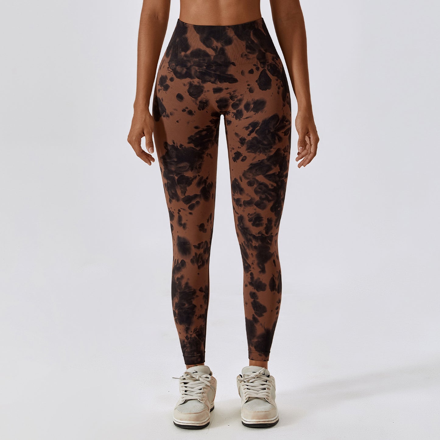 Seamless High Waisted Tie Dye Yoga Pants Peach Lifting Running Leggings for Comfort and Style