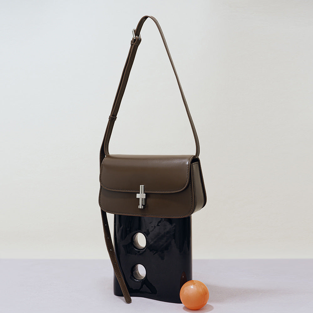 Chic French Inspired Mini Square Bag Unique Vintage Tofu Shape Luxurious Design Versatile Real Leather Crossbody Bag for Women for Commuting and Everyday Style